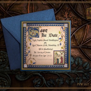 Medieval Wedding SAVE THE DATE card-Medieval Codex