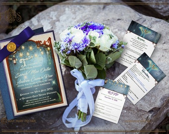 Evening Outdoor Enchanted Woodland Wedding Invitations-Magical Forest FairyTheme Wedding