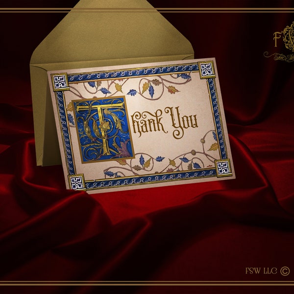 Medieval Style Wedding Bulk Pack Of 25 Thank You Note Cards