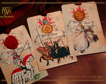 Thank you Wedding Favors. Medieval style hang tags for reception or shower