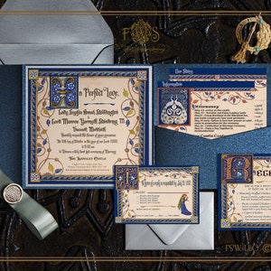 Medieval Wedding Invitation | Medieval Codex Manuscript Wedding Invitation