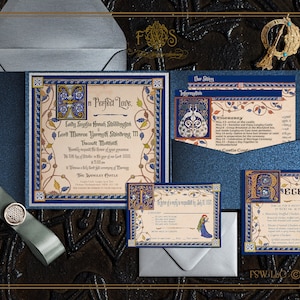 Medieval Wedding Invitation | Medieval Codex Manuscript Wedding Invitation