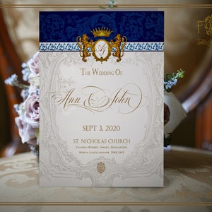 Programme de mariage de style Royal Renaissance plié