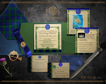 Celtic Wedding Invitation-Scottish Tartan-ANY PLAID may be used!
