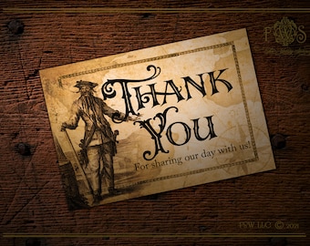 Pirate style thank you notes