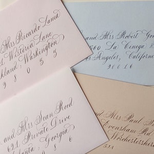 Umschlag Adressierung, Hochzeitseinladung, Kalligraphie Adresse, handgeschrieben