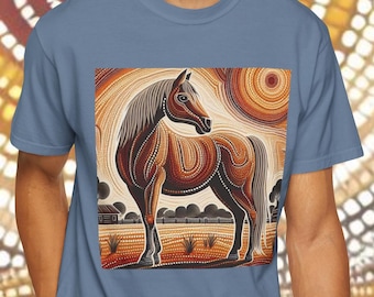 Brumby T-Shirt | Quality 100% Cotton Tee | Original Design | Unique Gift | Animal Horse Tees | Australian Dot Art