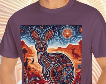 Kangaroo T-Shirt | Quality 100% Cotton Tee | Original Design | Unique Gift | Animal Lovers Tees | Australian Dot Art