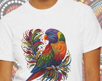 Rainbow Lorikeet T-Shirt | Quality 100% Cotton Tee | Original Design | Unique Gift | Bird Lovers Tees | Australian Dot Art