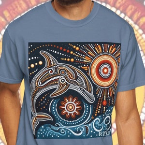 Dolphin T-Shirt | Quality 100% Cotton Tee | Original Design | Unique Gift | Animal Lovers Tees | Australian Dot Art