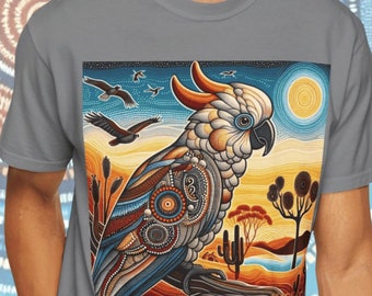 Cockatoo T-Shirt | Quality 100% Cotton Tee | Original Design | Unique Gift | Bird Lovers Tees | Australian Dot Art