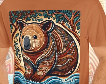 Original Wombat T-Shirt | Quality 100% Cotton Tee | Original Design | Unique Gift | Animal Lovers Tees | Australian Dot Art