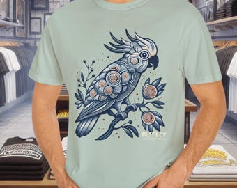 Cockatoo T-Shirt | Quality 100% Cotton Tee | Original Design | Unique Gift | Bird Lovers Tees | Australian Dot Art