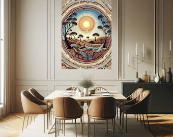 Aboriginal art wall poster, Australian dot art. Wall art poster. Wall Hanging. Original fine art prints. Designed in Australia. Printed art.