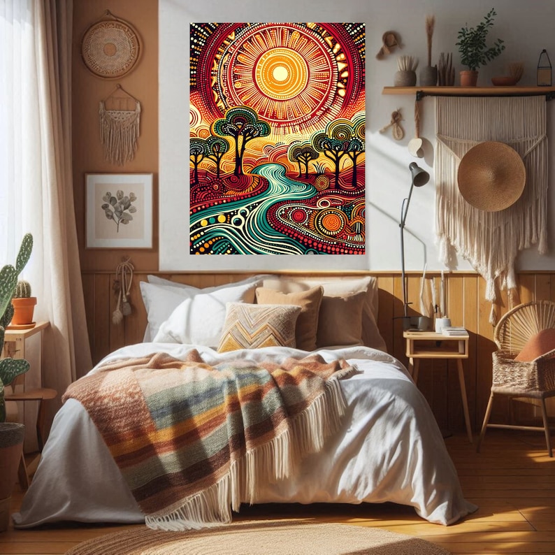 Aboriginal art, wall poster, Australian dot art, Wall art poster, Wall Hanging, Original poster, fine art prints, Australia Designed, Printed art, original art, poster art, unique art, poster hanging,