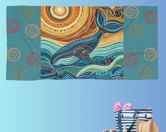 Respect Beach Towel – Bold Australian Dot Art Design | Unique Summer Gift | Stand Out at the Beach | Large Soft Towel
