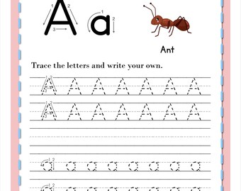 Tracing abc printable book for children