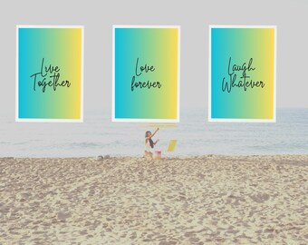Live Love Laugh Print Set: Modern Wall Art (Digital Download),Inspirational ,Daily mood uplift