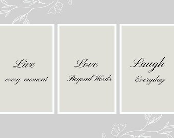 Live Love Laugh Wall Art Printable Home Decor Quotes