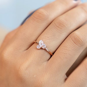 Minimalist Moissanite Stacking Ring, Dainty Wedding Band, 14k Solid Gold Matching Stackable Ring, Wedding Ring for Women, Bridal Set Band