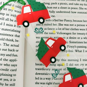 Christmas Acrylic Bookmark, Acrylic UVDTF Bookmark, Reader Gift, bookmark with tassel, girly bookmark, Book Accessories, Cute Bookmark