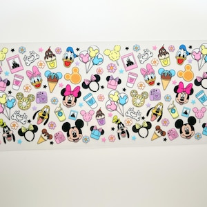 UV DTF Cup Wrap mouse and friends, happiest place on earth, mouse themed cup wrap for 16oz, Uv Dtf Wrap Decal, Easy Apply, Ready to Ship