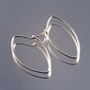 five pairs of handmade sterling silver long earwires closed leaf shape image 2