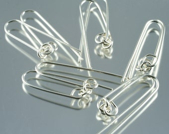 cinq paires de boucles d'oreilles en argent sterling écologique faites à la main - style trombone