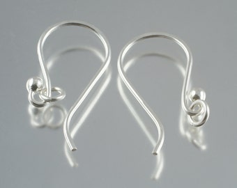 five pairs of handmade argentium silver earwires - balled end style