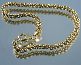 dominica - chain maille bracelet for silver core or big hole beads - yellow gold filled