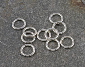 ten little flat rings - argentium silver