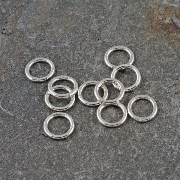 ten little flat rings - argentium silver