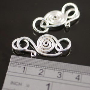 two handmade ethical sterling silver swan hook clasp sets heavyweight image 3