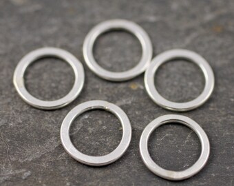 five heavyweight forged argentium (sterling) silver closed rings - 13mm