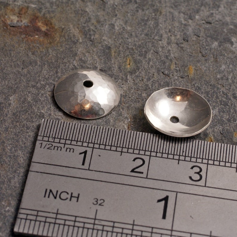 Pair of Sterling Silver Extra Large Bead Caps / Cups 13mm - Etsy