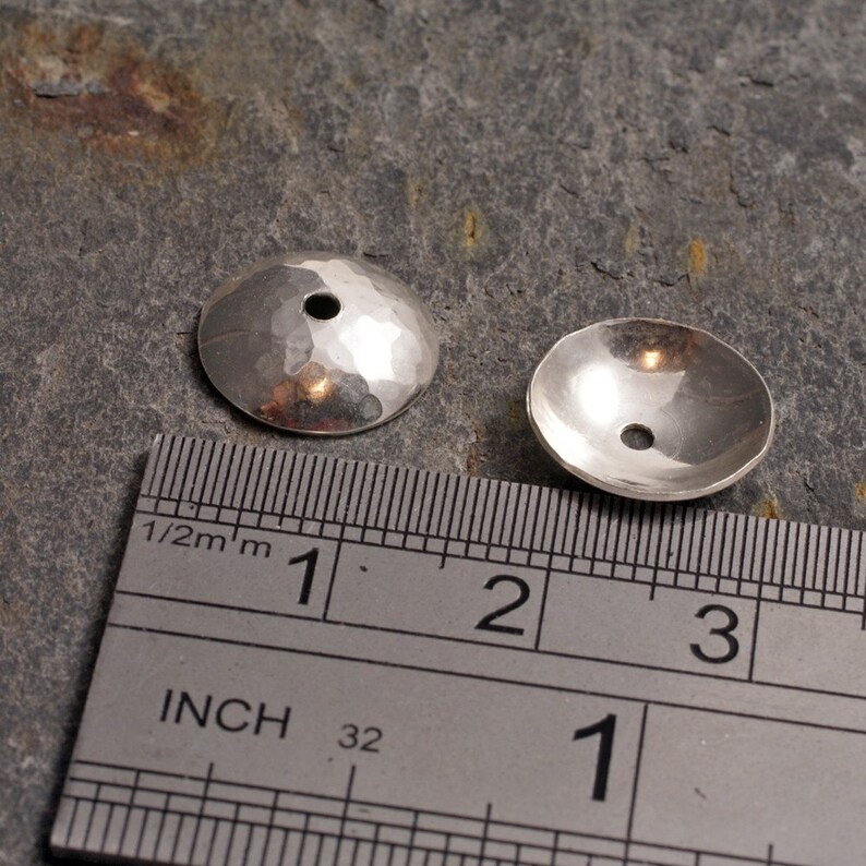 Pair of Sterling Silver Extra Large Bead Caps / Cups 13mm Etsy