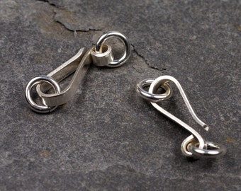 two big hook clasp sets - handmade heavyweight ethical sterling silver clasps