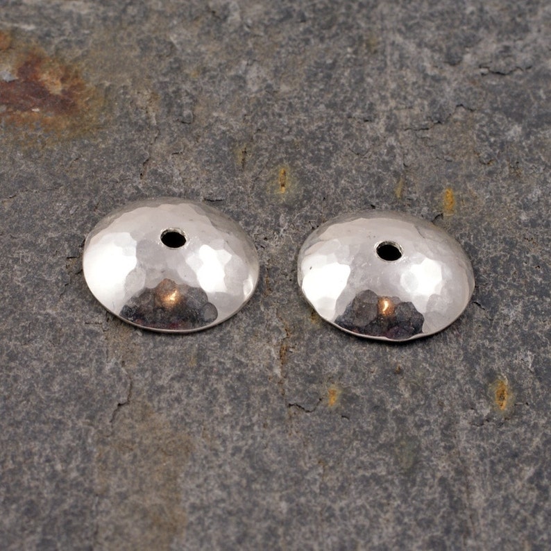 Pair of Sterling Silver Extra Large Bead Caps / Cups 13mm Etsy