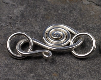 two handmade ethical sterling silver swan hook clasp sets - heavyweight