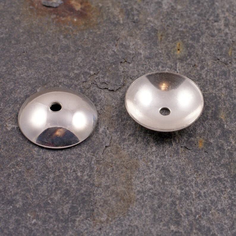 Pair of Sterling Silver Extra Large Bead Caps / Cups 13mm - Etsy