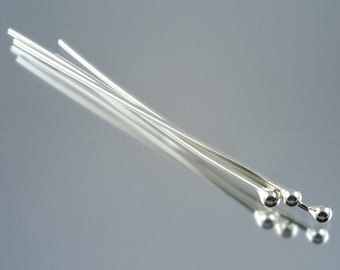 three extra heavyweight argentium (sterling) silver headpins