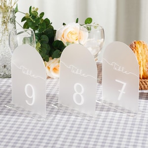 White Acrylic Wedding Table Numbers Modern Event Decor Arch Wedding Table Numbers Event Reception Table Decor Setting Wedding Table Signs
