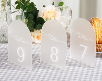 Acrylic Wedding Table Numbers, Modern Arch, Event Decor