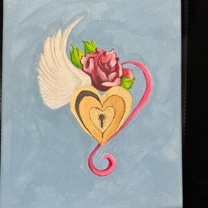 Key to the Heart painting canvas