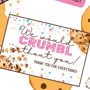 Etichetta regalo "We would crumbled without you" *modificabile*