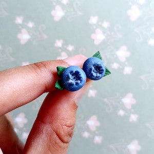 Blueberry Earrings, Forest Fruit Summer Earrings