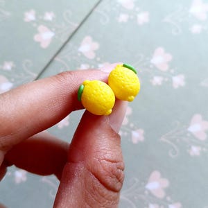 Zitrone Ohrringe, Gelbe Frucht Sommer Ohrringe