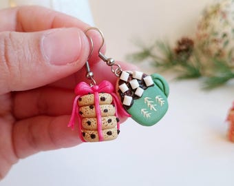 Christmas Cookie Dangle Earrings, Funny Christmas Gift