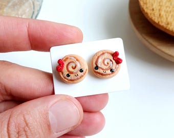 Cinnamon Rolls Earrings, Funny Christmas Earrings
