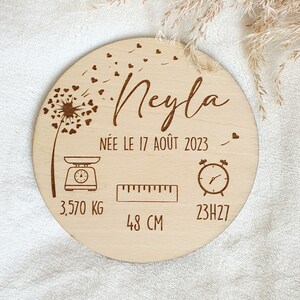 Carte en bois cadeau de naissance bébé